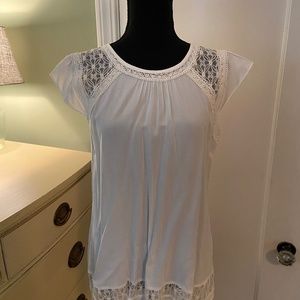 Skies Are Blue Top with Lace Detail and Cap Sleeves from Stitch Fix